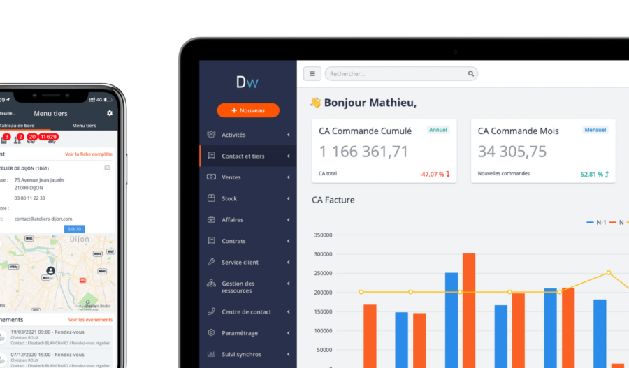 Dashboard CRM mobile divalto weavy