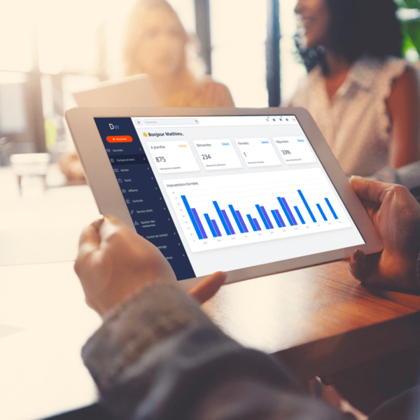 Interface accueil CRM divalto weavy