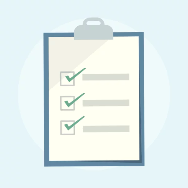 Illustration d'une planchette avec une liste de contrôle