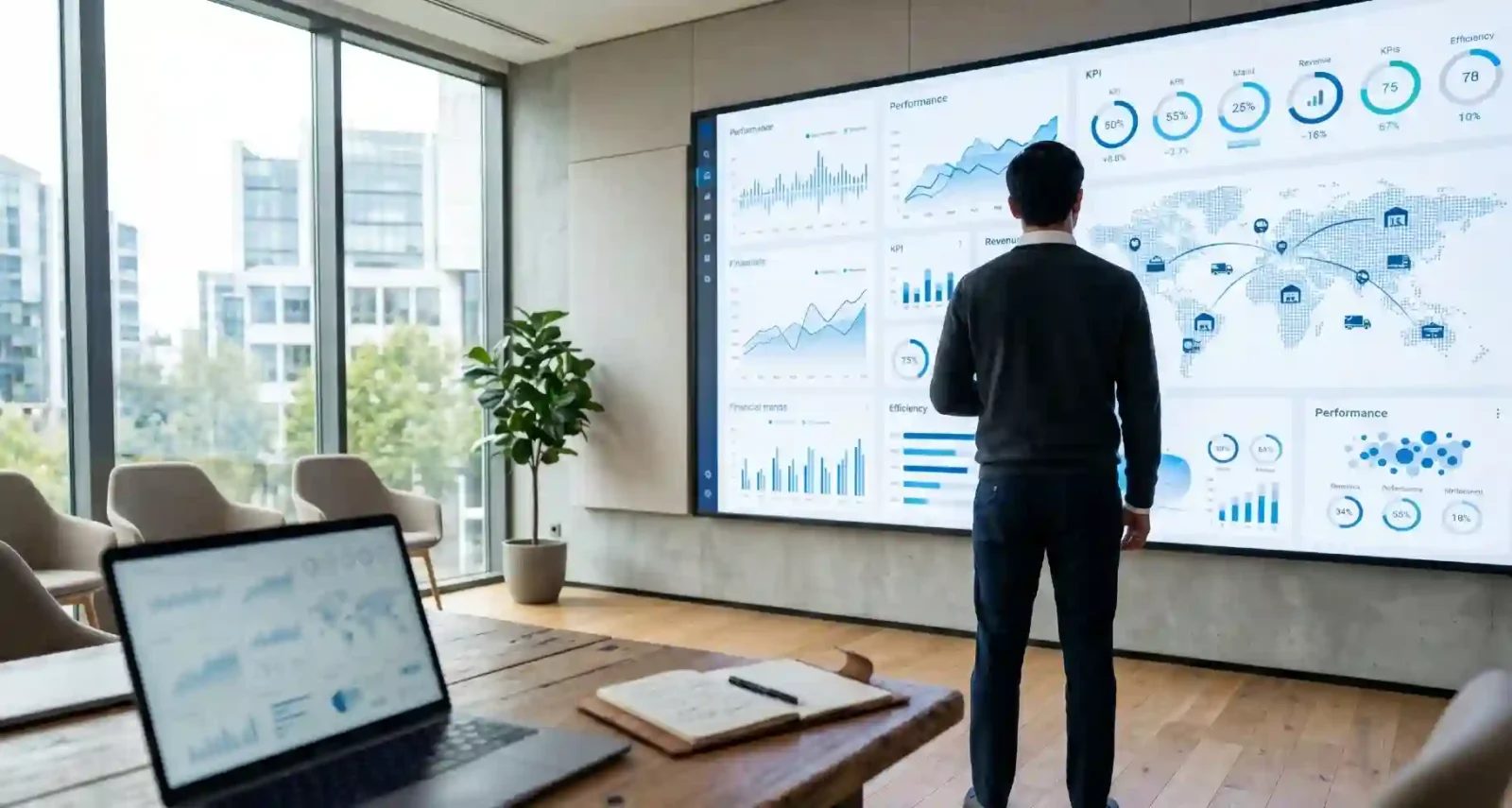 Homme qui compare les meilleurs ERP